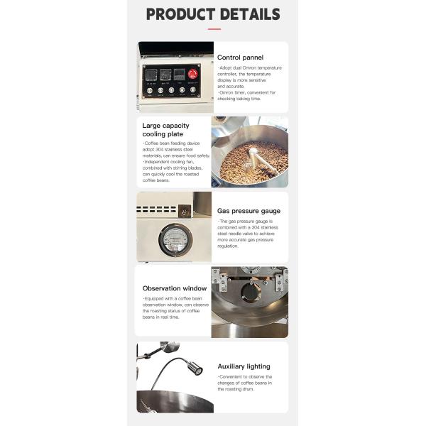 2 Kg Home Coffee Roaster Small Hot Air Electric Home Coffee Bean Roaster