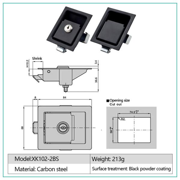 Carbon Steel Single Point Paddle Handle Door Latches For Storage Rooms RV