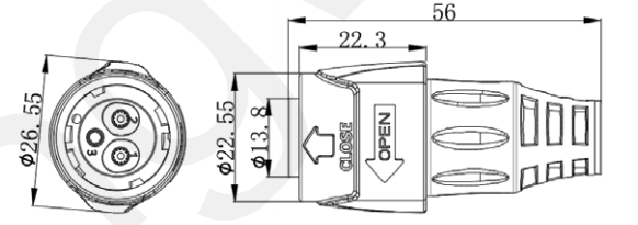 10A Solder Overmolded M19 Connector 3pin Blue Aluminum Alloy Shell Nylon PA66