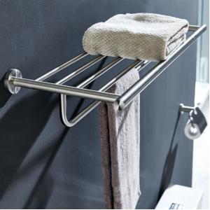 China Satin Finsh Bathroom Hardware Set Sus304 Fixtures Towel Rack Set wholesale