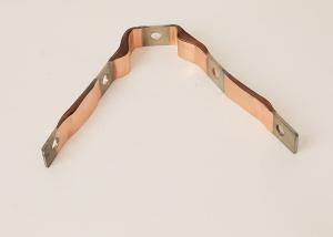 High Current Earth Bond Braid Flat Copper Flex Connector Bare Or Tinned Plating
