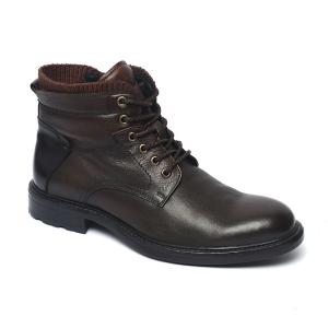 China Outdoor Walking Brown Mens Genuine Leather Boots wholesale
