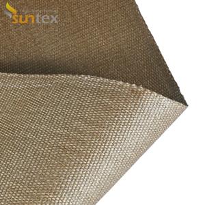 China Vermiculite Coated Fiberglass Cloth High Temperature Resistance Thermal Insulation Fabric wholesale