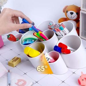 Office 9 Tall Cups Multi Function Pen Holder Desk Storage Organizer