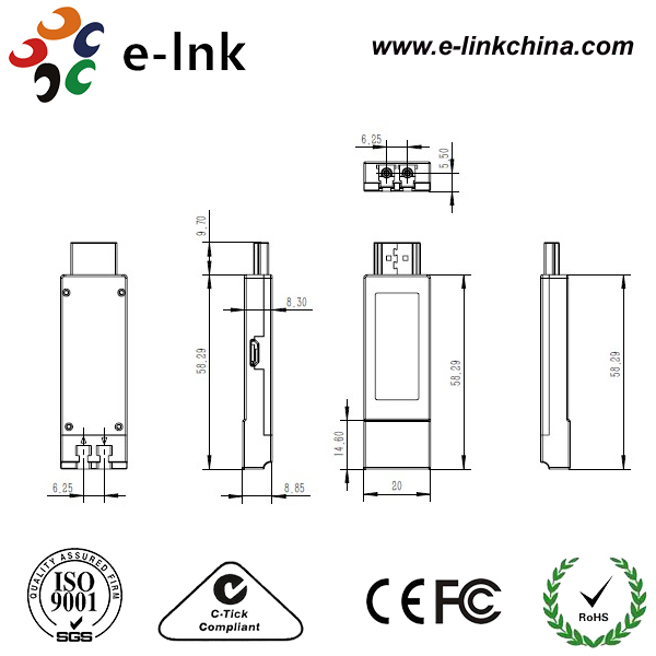 10GHz 4K x 2K 30fps Mini Hdmi Over Fiber Optic Extender Converter up to 300m