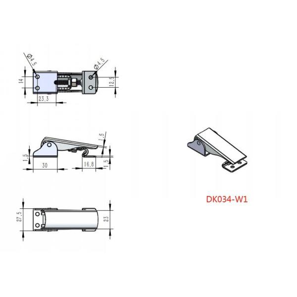 Exposed Base Tumbled 304 Stainless Steel Over Center Latches Marine Grade Type OEM