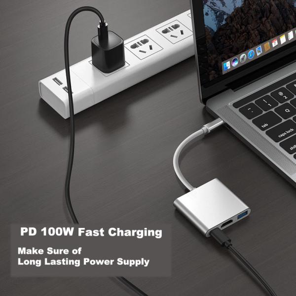 Laptop Type C HDMI HUB 4K Dock Station Adapter With PD USB 3.0 Port