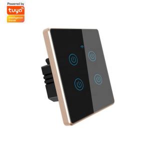 EU/US Standard Metal Bezel 4 Gang Household Switch Remote Smart Wall Light Switch Timer&Voice Control Support