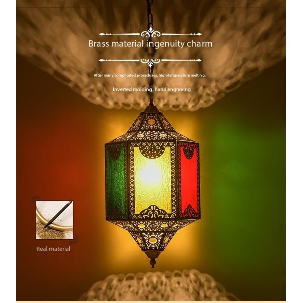 LED Copper Chandelier Decorative Lamps in Moroccan Style with Stained Glass Body Material Copper Product Weight kg 2.5 KG