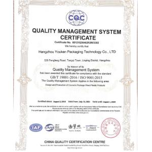 Hangzhou Youken Packaging Technology Co., Ltd. Certifications