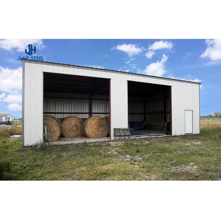 Sliding Door Prefabricated Goat Farm Shed with Design and Single Steel Sheet Roofing