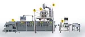China Snacks Flat Bag Horizontal Automatic Food Packing Machine on sale