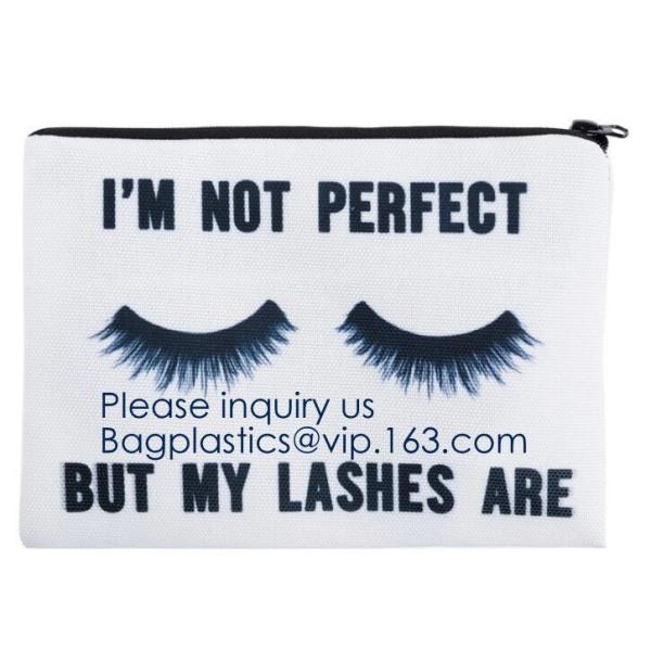 Personalized Zipper Pouch Customized Makeup Bag Canvas Cosmetic Bag,Fashion Ladies Canvas Cosmetic Bag for Makeup PACK