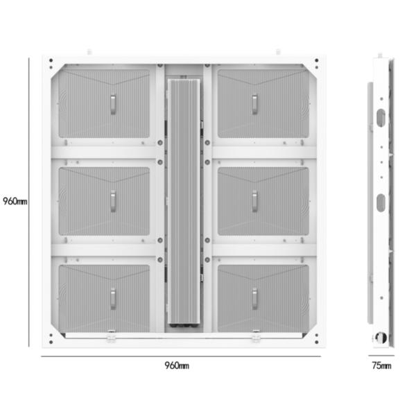960x960mm P4 Outdoor Fixed LED Display Ultra-Thin IP66 Front Service