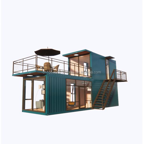 Supermarket Shipping Ready Made Prefab Projects Container Coffee Shop with Log Design