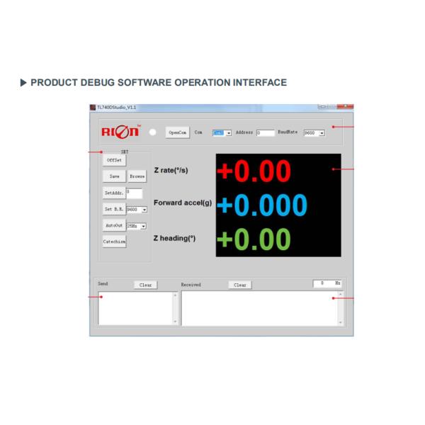 RION 5Hz Yaw Motion MEMS Gyroscope Sensor Anti Magnetic Interference Z Axis Angle