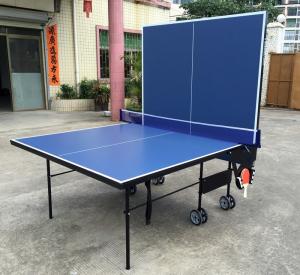China 9FT Folding Indoor Table Tennis Table MDF Ping Pong Table Metal Accessories Rack on sale