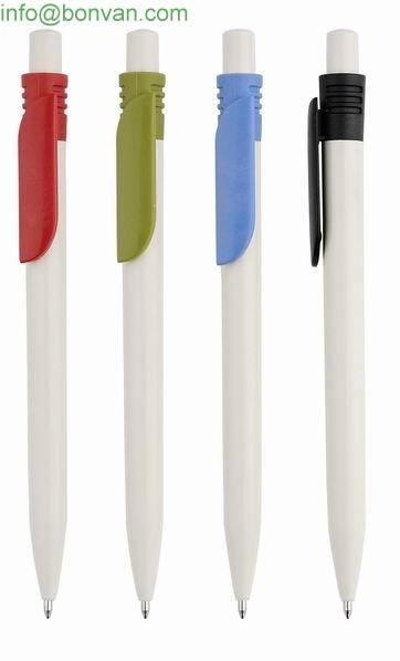 Quality click promotional white simple pen,white promotional ball point pen, gift promo pen for sale