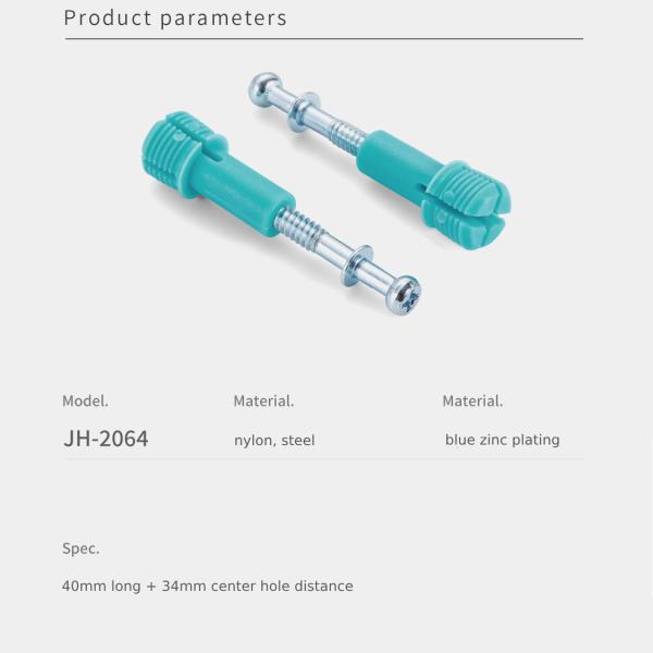 Durable Minifix Connecting Bolts 3 In 1 Cold Rolled Steel Zinc Plated For Cabinet