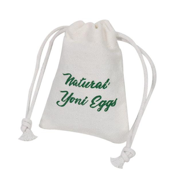 White Printed 100 Cotton Canvas Shopping Bags With Drawstring Small Size