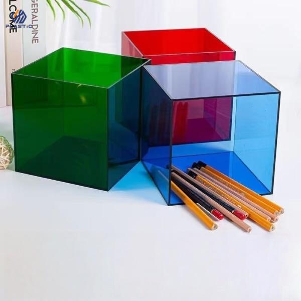 Quality Glossy Finish Colored Acrylic Storage Box Sleek Design Acrylic Cosmetic Box for sale
