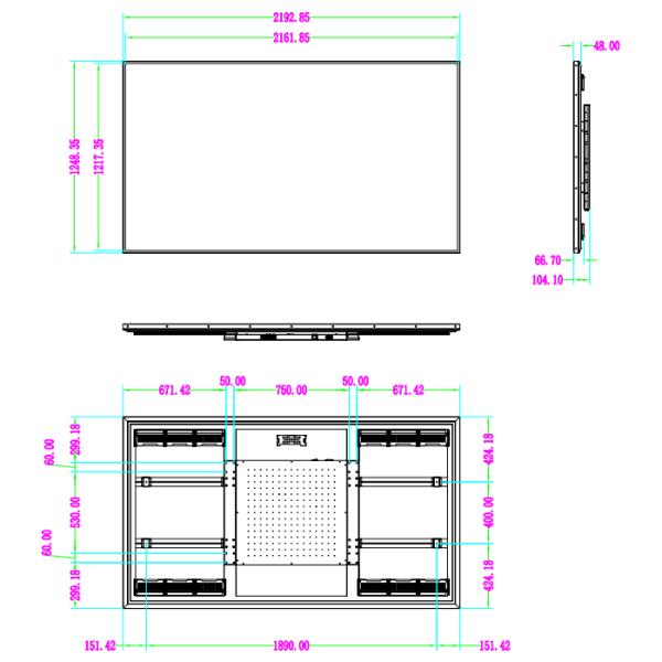 Industrial Open Frame Lcd Panel 98 Inch Lcd Monitor 2000nits Outdoor Digital Menu Board