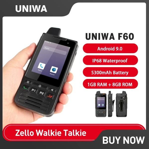 UNIWA F60 Zello Walkie Talkie IP68 Smartphone Android 9 2.8'' 1+8GB FM Radio 5300mAh 4G PTT GPS