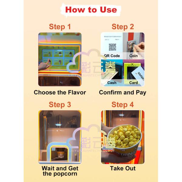 Automated Popcorn Vending Machine Manufacturers 24 Flavors Customized Color