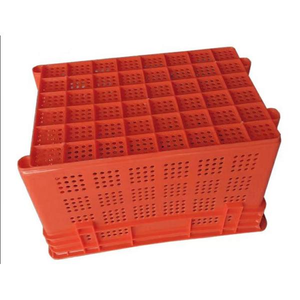 Vented Nestable Plastic Stacking Crates For Fruit Mesh Structure 120mm Height