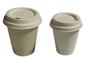 China 80mm Molded Pulp Sugarcane Compostable 8oz coffee cup lids wholesale