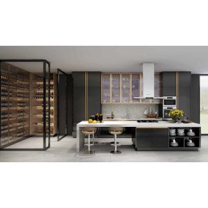 China Brushed 201SS Stainless Steel Kitchen Unit Wine Cabinet Furniture wholesale