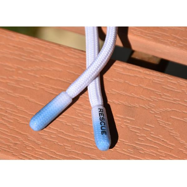 Black Logo Printed 37.5cm Braided Polyester Rope Round For Garments