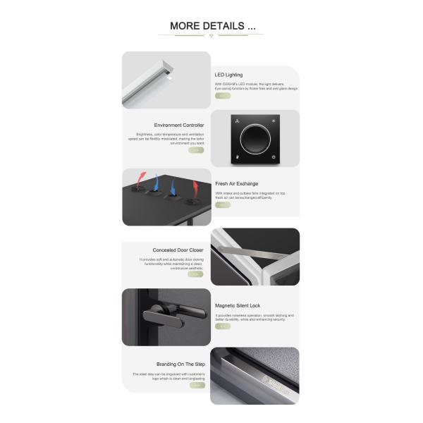 STC30dB Sound Insulation Soundproof Booth with 4000K Natural Light and 100-240V Power Supply Private Meeting Pod