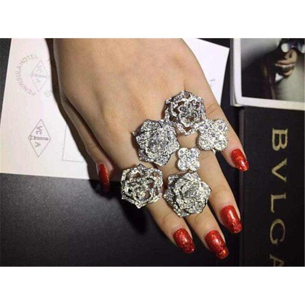 P Rose ring 18k gold white gold yellow gold rose gold diamond ring Jewelry factory in Shenzhen, China