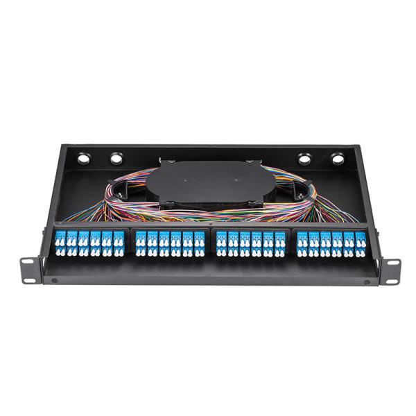 96 Cores Single Mode Fiber Patch Panel , 1U Rack Mount Fiber Patch Panel
