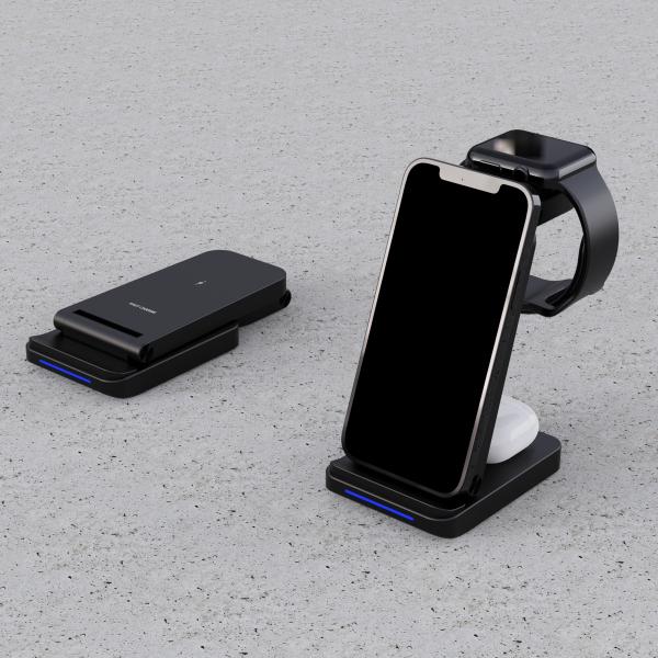 5W Max Power Compact Wireless Charger For Headphone Charging In Black White Purple Gray