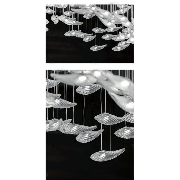 Customized Ocean Theme Fish Lamp Ceiling Chandelier Art Galleries Assembly Hall