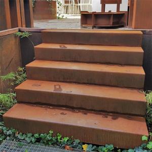 China Pre weathered Corten Steel Garden Steps Stairs 1000mm to 3000mm width wholesale