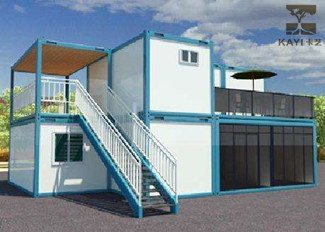 Customizable Prefab Container Homes With External Staircase For Construction Site