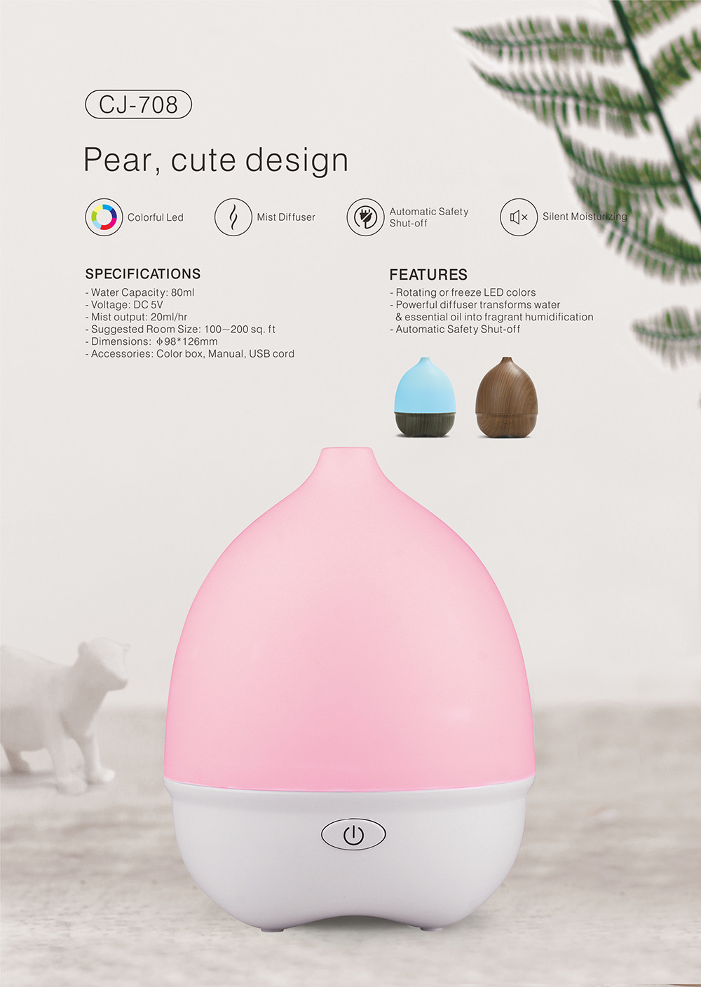 China Portable Home Appliance 80ml Ultrasonic Cool Mist Humidifier wholesale