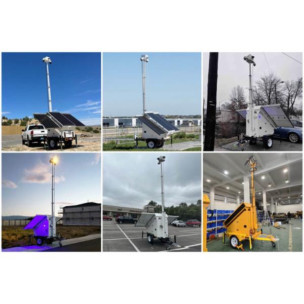 Mobile Solar Security Trailer with 6m Manual Mast for Parking Lot Monitoring