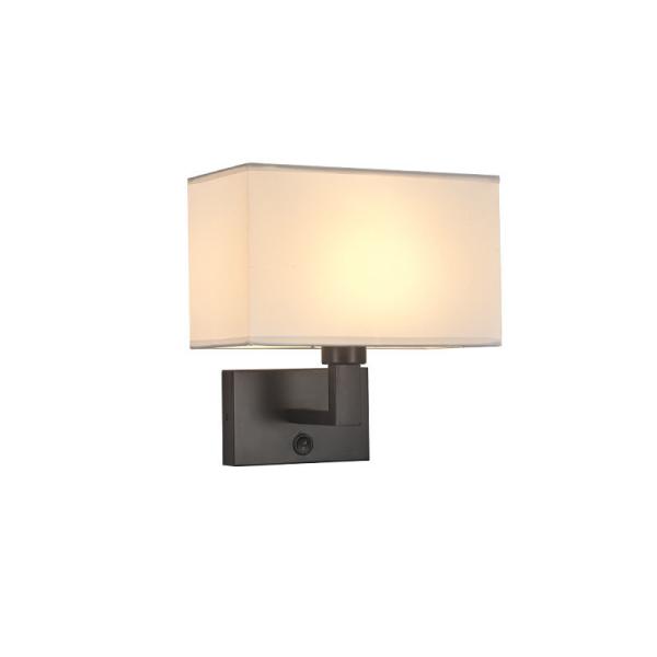 Surface mounted hotel wall lamp bedroom indoor fabric shade bedroom bedhead wall light USB bedside wall light