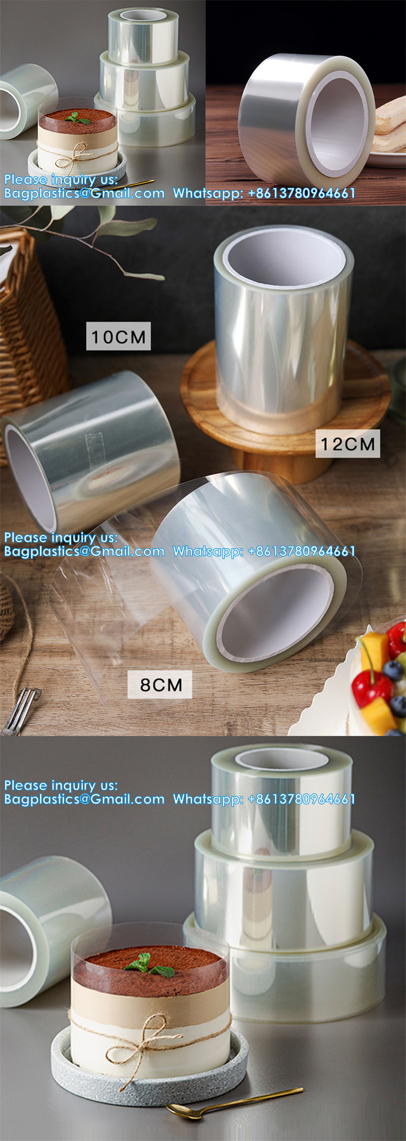 Bakeware Decoration Chocolate Candy For Baking Durable Cake Rim 1 Roll Cake Surround Film Transparent Cake