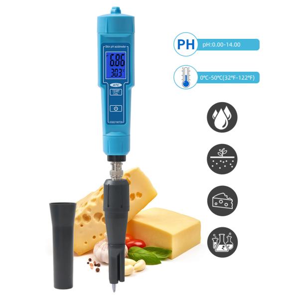 Automatic Calibrating PH Meter Replaceable Probe For Hydroponics Soil Cheese Meat Lab Water