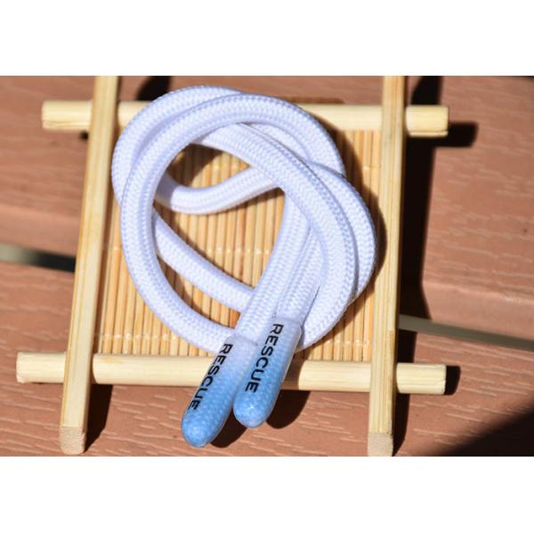 Black Logo Printed 37.5cm Braided Polyester Rope Round For Garments