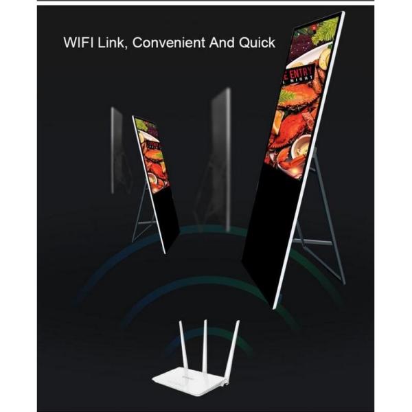 43" Portable Digital Poster 1920x1080 LED Backlit 500CD/Sqm For Shop