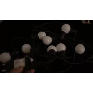 White Pearl Outdoor Patio Globe String Lights Black Wire G50 LED Waterproof