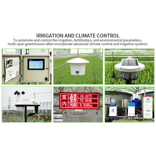 Multi-Span Agricultural Greenhouse 6m-12m Width with 150/200micron PE Film