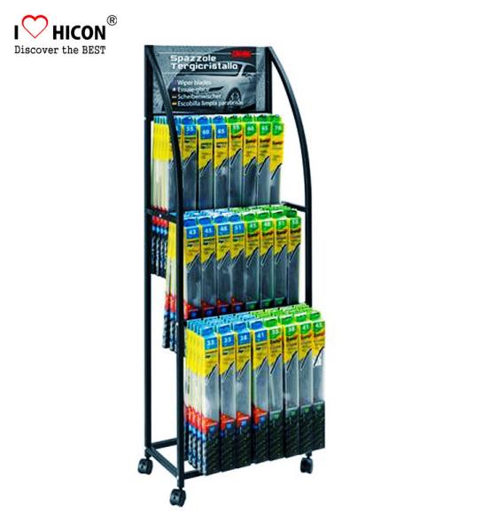 Quality Custom Logo Metal Display Rack Floor Windshield Wiper Display Rack for sale
