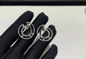 China White Gold 0.80 Carat VS Diamond Hoop Earrings 2.4cm designer brand jewelry wholesale